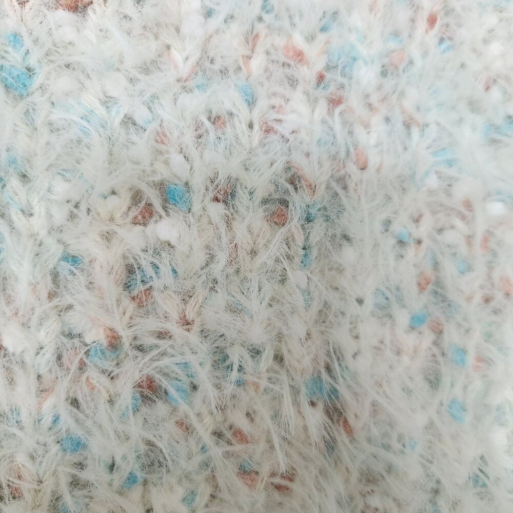 Bobeau Fuzzy Knit Sweater Eyelash Cream Confetti Winter Warm Cozy Cabincore Soft - Picture 5 of 10